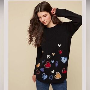 Charlie B felted heart ❤️ 💜 sweater L Valentine